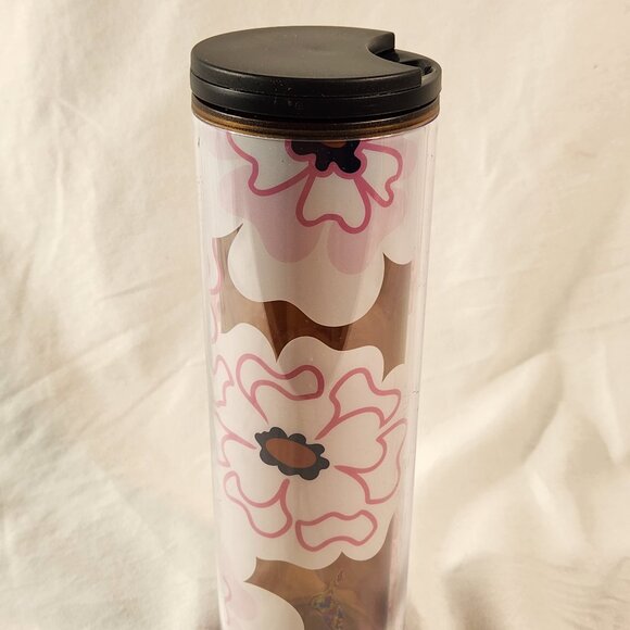 Starbucks Travel Tumbler Pink White Flower Twist Lid Tall Mug Cup 16 oz FastShip - Picture 1 of 13